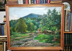 Ágost Benkhard (1882-1961) Nagybánya landscape 94x75 cm framed -- cheap!
