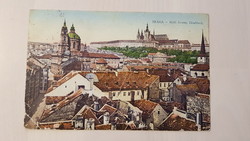 Prague, skyline, castle, 1924, old postcard