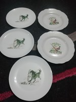 Lóvas és Fácános tányérok 5 db