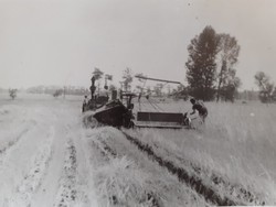 Régi fotó vintage fénykép földművelés aratás traktor 2 db