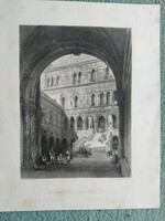 Venice, Doge's Palace, Giant's Staircase. Original woodcut ca. 1841