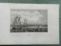 Emden, Ostfriesland. Eredeti acelmetszet ca.1841