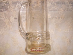 Glass jug - large size - convex pattern running around the side - 1/2 l mark