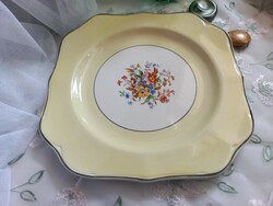 Johnson bros pareek English earthenware plate, 1940, pastel yellow