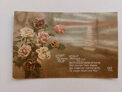 Régi képeslap virágos levelezőlap rózsa