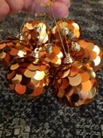 7 Christmas tree ornaments with sequins xmas golden bronze