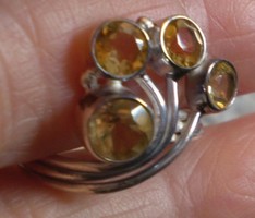 925 Silver, size 18/56.5, with citrine gemstones