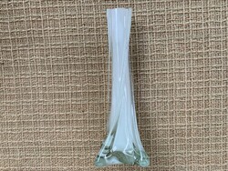 White twisted monofilament glass vase