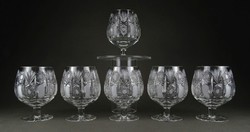 1L563 crystal cognac stemware set of 6 pieces