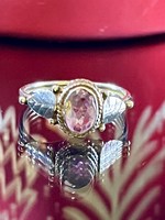 Antik, ezüst gyűrű, természetes Ametiszt kővel