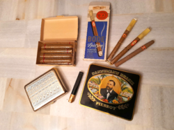Retro Dannemann Brasil Pierrot fém cigarettedoboz, szivardoboz, cigarettatárca, szivarok