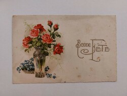Old postcard 1928 floral postcard rose