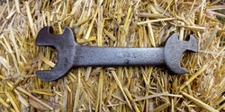 Old wrench with x 34 marking.
