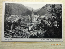 Régi képeslap: Lillafüred, Palota Szálló a Függőkertekkel (1940)