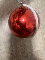 Antik zenélő karácsonyfadísz piros gömb