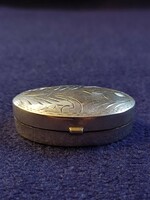 Silver medicine oval box