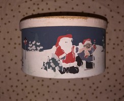 Retro kézzel festett karácsonyi mintás karton doboz