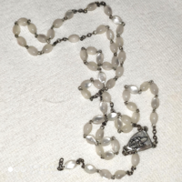 Old rosary cross without pendant, mother-of-pearl beads