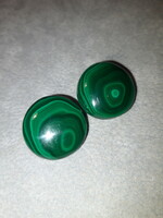 Large real malachite earring clip