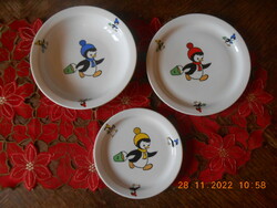 Zsolnay penguin children's plate set
