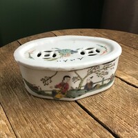 Antique hand painted Chinese porcelain soap holder