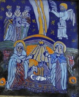 Jézus születése _ tűzzománc kép          - Betlehem