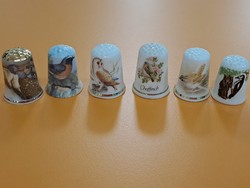 Fine bone china English marked porcelain thimble selection birdy birdie bird mix