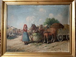 Gutaházy Németh Gyula festmény (69x88 cm) postázás ajándék karácsonyig