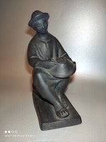 Marked Béla Kucs rare painted ceramic figure is damaged!