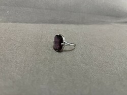 Amethyst stone silver ring