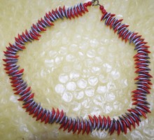 Special red - gray neck blue - necklace