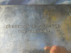 Debreceni feliratos antik ezüst szivar doboz