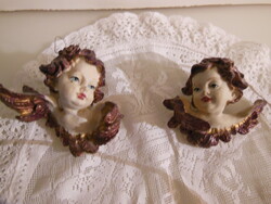 Angel - 2 pieces! - Old - 10.5 x 9 x 5.5 cm - can be hung - German - nice condition