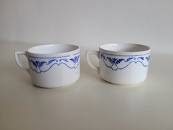 Régi K.P. Gránit csésze kék mintás teás bögre 2 db