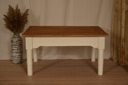 Painted coffee table with waxed top, folk, vintage