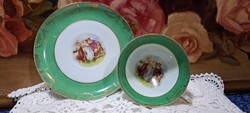 Zsáner jelenetes porcelán teáscsésze