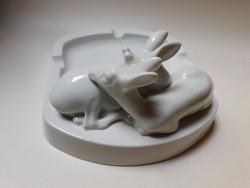 Rare Zsolnay ashtray with deer