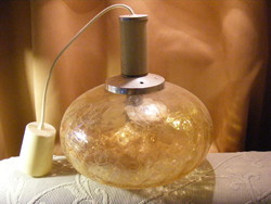 Retro szarvasi mennyezeti lámpa  repesztett üveg