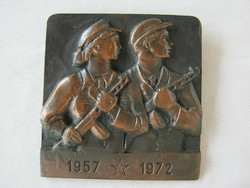 Retro socialist memorial worker's guard plaque