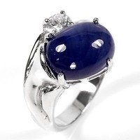 58 Genuine blue sapphire 925 silver ring