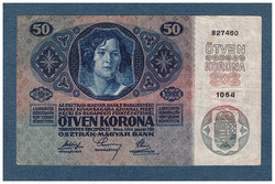 50 Korona 1914 Deutschösterreich Bélyegző