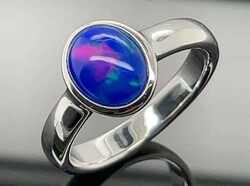 Crystal opal gemstone/sterling silver ring, 925 - new 56 mère