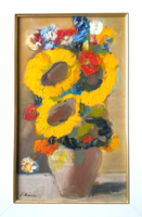 Mihály Schéner: sunflower still life