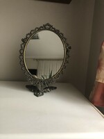 Antik rézkeretes asztali tükör