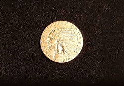 USA arany 2 1/2 dollár 1914. Indián fejes - Nagyon ritka!