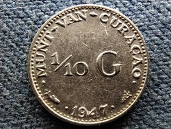 Holland Antillák I. Vilma (1890-1948) .640 ezüst 1/10 gulden 1947 (id68707)