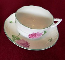 Régi tertia őszirózsa mintás, Herendi porcelán teás csésze és alátét 2 pár eladó