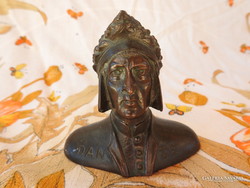 Dante busts, the material is patinated bronze! M: 9x10 cm