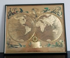 Antik világtérkép modern nyomata (Antonio Zatta) eladó