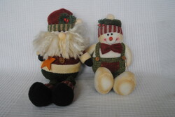 Advent, Christmas decoration ornament Santa Claus and snowman textile figure